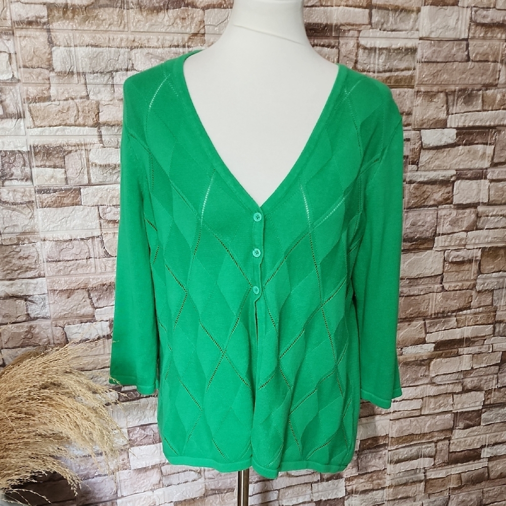 Croft & Barrow Green V-Neck Sweater